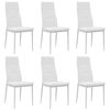 vidaXL Sillas de comedor 6 uds cuero sint&eacute;tico blanco