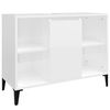 vidaXL Juego muebles de ba&ntilde;o 4 pzas madera contrachapada blanco brillo