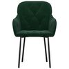 vidaXL Sillas de comedor 2 unidades terciopelo verde oscuro