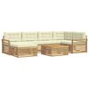 vidaXL Conjunto de sof&aacute;s de exterior con coj&iacute;n 7 pcs Blanco y Crema