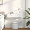 vidaXL Estante de pared con cajones de madera contrachapada blanco