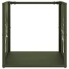 vidaXL Leñero verde oliva 40x40x40 cm Acero laminado en frío