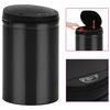 vidaXL Cubo de basura con sensor autom&aacute;tico 30L acero al carbono negro