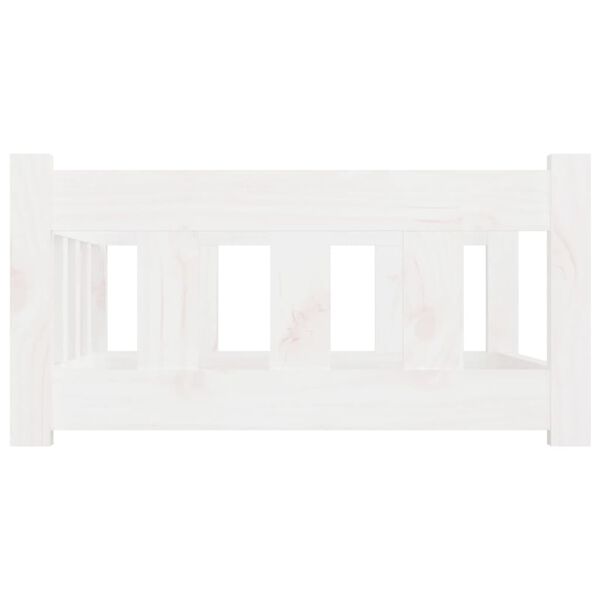 vidaXL Cama para perros madera maciza de pino blanca 75,5x55,5x28 cm
