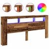 vidaXL Cabecero con LED madera ingenier&iacute;a envejecida 220x18,5x103,5 cm