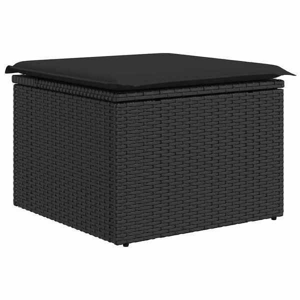 vidaXL Conjunto de sof&aacute; de jard&iacute;n 8 pcs Negro rat&aacute;n sint&eacute;tico