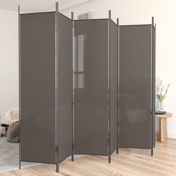 vidaXL Biombo divisor de 6 paneles de tela gris antracita 300x220 cm