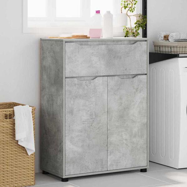 vidaXL Gabinete de Ba&ntilde;o con caj&oacute;n Gris Concreto 72,5 x 36,5 x 100 cm
