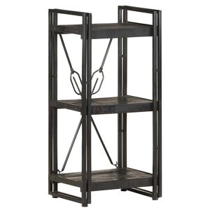 vidaXL Estanter&iacute;a de 3 niveles madera maciza de mango negro 40x30x80cm