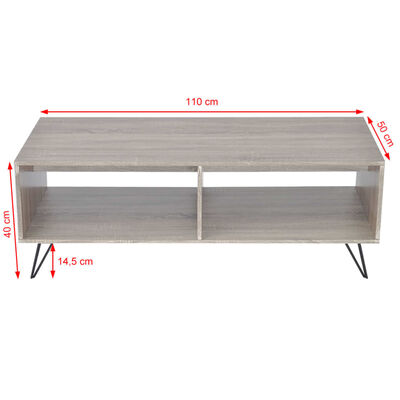 vidaXL Mueble para la televisión/mesa de centro 110x50x40 cm gris