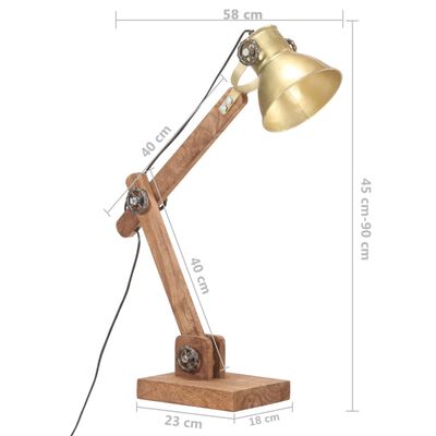 vidaXL Lámpara de mesa industrial redonda latón 58x18x90 cm E27