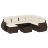 vidaXL Set sof&aacute;s de jard&iacute;n 8 piezas y cojines rat&aacute;n sint&eacute;tico marr&oacute;n