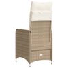 vidaXL Silla de jard&iacute;n reclinable con cojines rat&aacute;n sint&eacute;tico beige