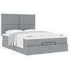vidaXL Estructura cama otomana con colch&oacute;n tela gris claro 140x190 cm