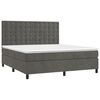vidaXL Cama box spring colch&oacute;n y LED terciopelo gris oscuro 160x200 cm