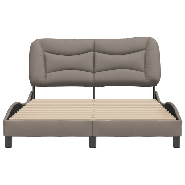 vidaXL Estructura de cama sin colchón Hvar tela gris taupe 120x200 cm