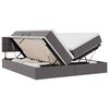 vidaXL Cama con almacenamiento Gris 200 x 200 cm Cuero sint&eacute;tico