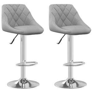 vidaXL Taburete de cocina 2 unidades de terciopelo gris claro