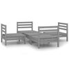 vidaXL Juego de muebles de jard&iacute;n 5 piezas madera maciza de pino gris