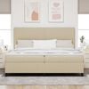 vidaXL Cama Box Spring LED Gris claro y . 200 x 200 cm Tela de Pana