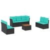 vidaXL Set de sof&aacute;s de jard&iacute;n 8 pzas con cojines rat&aacute;n sint&eacute;tico negro