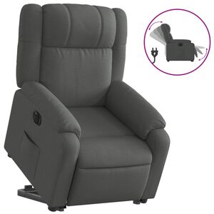 vidaXL Sill&oacute;n el&eacute;ctrico reclinable elevable de tela gris oscuro