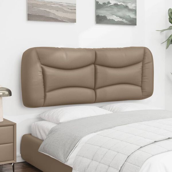vidaXL Cabecero de cama acolchado Hvar cuero sint&eacute;tico capuchino 140 cm