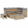 vidaXL Conjunto de sof&aacute;s de jard&iacute;n 8 uds. Beige rat&aacute;n sint&eacute;tico