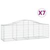 vidaXL Cestas de gaviones 7 uds forma de arco hierro 200x50x60/80 cm