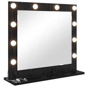 vidaXL Espejo de Tocador Roble Negro 60 x 55 x 18 cm Rectangular