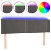 vidaXL Cabecero con LED de terciopelo gris oscuro 147x16x78/88 cm