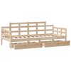 vidaXL Sofá cama con cajones madera maciza de pino 80x200 cm