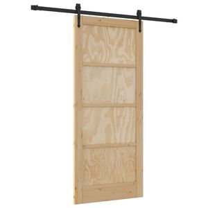 vidaXL Puerta Corredera ORKDAL Natural y negro 86 x 198,5 cm