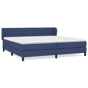 vidaXL Cama box spring con colch&oacute;n tela azul 200x200 cm