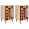 vidaXL Mesa de noche ESSEN 2 uds. Roble Sonoma 36 x 33 x 60 cm