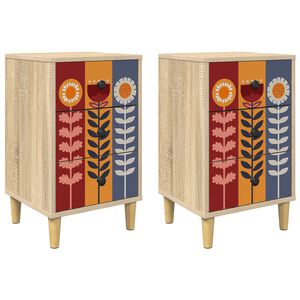 vidaXL Mesa de noche ESSEN 2 uds. Roble Sonoma 36 x 33 x 60 cm