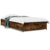 vidaXL Estructura cama madera ingenier&iacute;a metal roble humo 75x190 cm