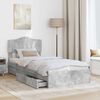 vidaXL Cama con almacenamiento con cabecera Gris Concreto 90 x 200 cm