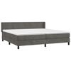 vidaXL Cama box spring con colch&oacute;n terciopelo gris oscuro 200x200 cm