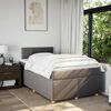 vidaXL Cama box spring con colch&oacute;n tela gris taupe 120x190 cm
