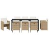 vidaXL Conjunto de Comedor de Jard&iacute;n 9 pcs Beige rat&aacute;n sint&eacute;tico