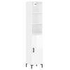 vidaXL Aparador alto madera contrachapada blanco brillo 34,5x34x180 cm