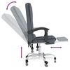 vidaXL Silla de oficina reclinable con masaje terciopelo gris oscuro