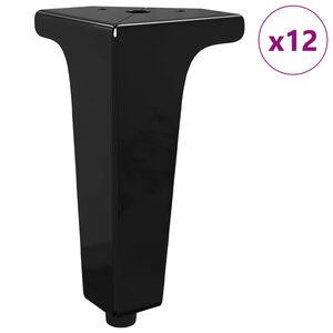 vidaXL Patas de Muebles 12 pcs Negro 54,1 x 54,1 x 100 mm Hierro