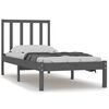 vidaXL Estructura de cama madera maciza de pino gris 75x190 cm