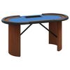 vidaXL Mesa de p&oacute;quer 10 jugadores bandeja fichas azul 160x80x75 cm