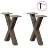 vidaXL Patas para mesa de centro en forma de X (2 unidades, acero natural, 30 x 30-31 cm)