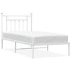 vidaXL Estructura cama sin colch&oacute;n con cabecero metal blanco 90x200 cm