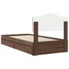 vidaXL Cama con almacenamiento con cabecera Roble Marr&oacute;n 90 x 190 cm