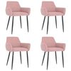 vidaXL Sillas de comedor 4 unidades terciopelo rosa